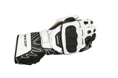 RACER GLOVES HIGH SPEED KANGAROO KNOX WHITE