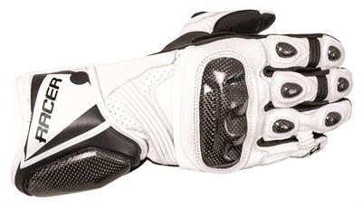RACER GLOVES HIGH PER KANGAROO KNOX BIANCO NERO