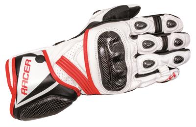 RACER GLOVES HIGH PER KANGAROO KNOX BIANCO ROSSO
