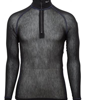 BRYNJE WOOL THERMO LIGHT ZIP POLO GRIGIO