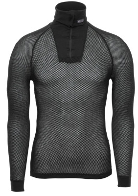 BRYNJE SUPER THERMO ZIP POLO SHIRT M.L. BLACK